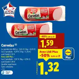 Lidl SAINT ALBY Cervelas offre