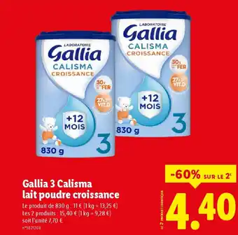 Lidl GALLIA 3 Calisma lait poudre croissance offre