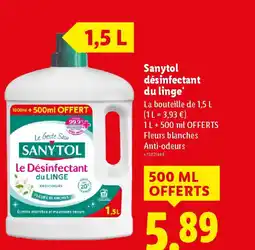 Lidl SANYTOL désinfectant du linge offre