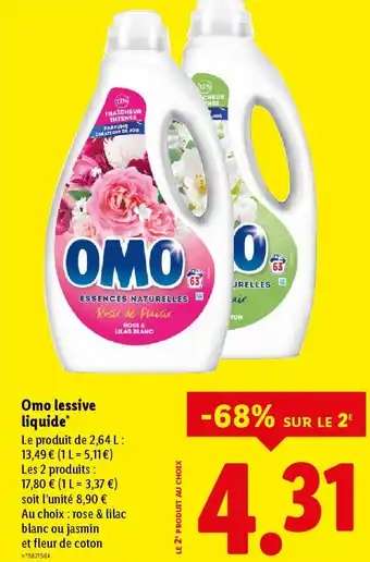 Lidl OMO lessive liquide offre