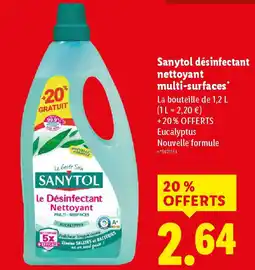 Lidl SANYTOL désinfectant nettoyant multi-surfaces offre