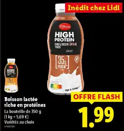 Lidl MILBONA Boisson lactée riche en protéines offre