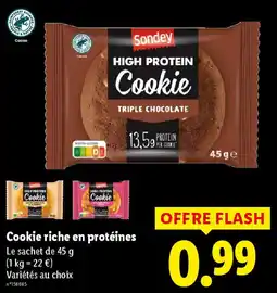 Lidl SONDEY Cookie riche en protéines offre