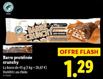 Lidl BARRE CRUNCHY protéinée offre