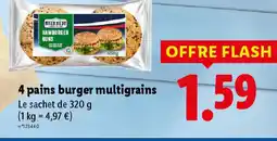 Lidl MCENNEDY 4 pains burger multigrains offre