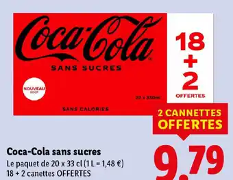 Lidl COCA-COLA sans sucres offre