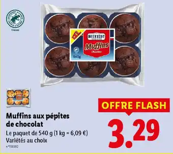 Lidl MCENNEDY Muffins aux pépites de chocolat offre