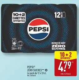 ALDI PEPSI Pepsi zéro sucres offre