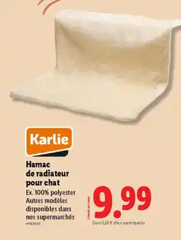 Lidl KARLIE Hamac de radiateur pour chat offre