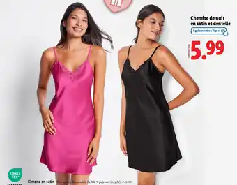 Lidl ESMARA Chemise de nuit en satin et dentelle offre