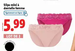 Lidl ESMARA Slips mini à dentelle femme offre