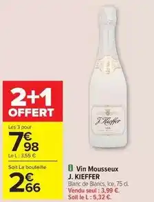 Carrefour Contact J.kieffer - vin mousseux offre