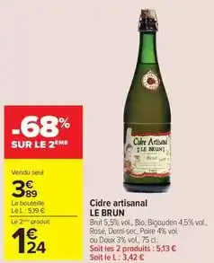 Carrefour Contact Le burn - cidre artisanal offre