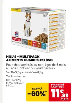 Animalis Hill's Multipack Aliments Humides 12x85g offre