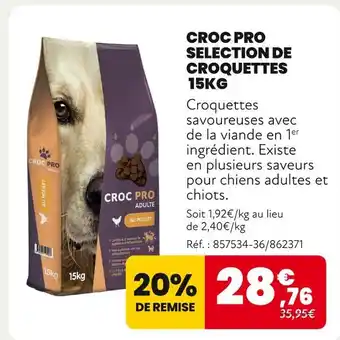 Animalis CROC PRO Selection de croquettes 15kg offre