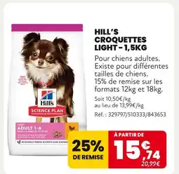 Animalis Hill's Croquettes Light - 1,5kg offre