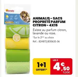 Animalis ANIMALIS Sacs propreté parfum citron - 4x15 offre