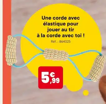 Animalis Une corde avec élastique pour jouer au tir à la corde avec toi ! offre