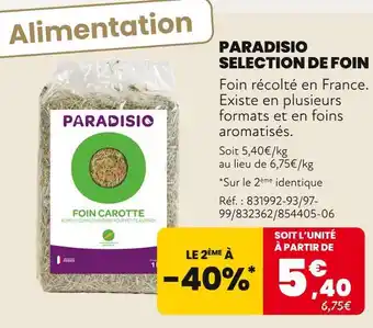 Animalis PARADISIO Foin Carotte offre