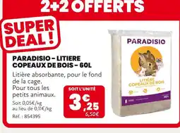 Animalis PARADISIO Litiere copeaux de bois 60l offre