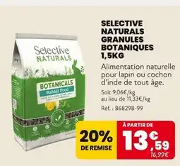 Animalis SELECTIVE NATURALS Granules botaniques offre