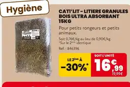 Animalis Cati’lit Litière granulés bois Ultra Absorbant 15 kg offre