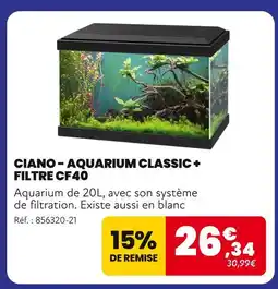 Animalis Ciano Aquarium Classic + Filtre CF40 offre