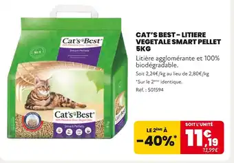 Animalis Cat's Best Litière végétale Smart Pellet 5 kg offre