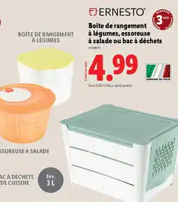 Lidl EJERNESTO® Boîte de rangement à légumes, essoreuse à salade ou bac à déchets offre