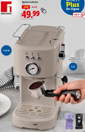 Lidl BERGNER Machine à café rétro offre