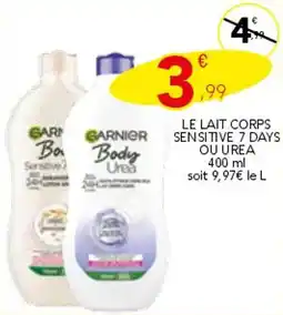 Stokomani GARNIER Le lait corps sensitive 7 days ou urea offre