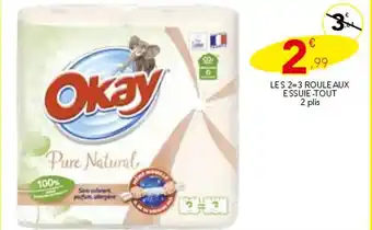 Stokomani OKAY Les 2=3 rouleaux essuie-tout offre