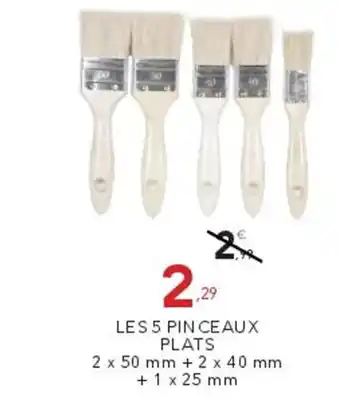 Stokomani Les 5 pinceaux plats offre