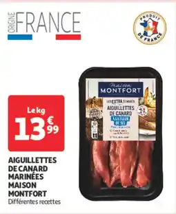 Auchan Supermarché Aiguillettes de canard marinées maison montfort offre