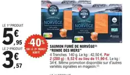 E.Leclerc Express "RONDE DES MERS" Saumon fumé de norvège(³) le 2° produit sur le 2 produit offre