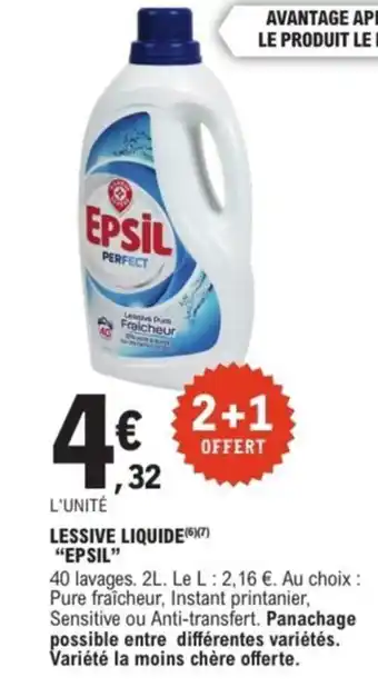 E.Leclerc Express "EPSIL" Lessive liquide offre