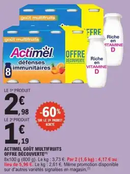 E.Leclerc Express ACTIMEL Goût multifruits offre découverte offre