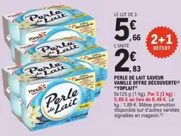 E.Leclerc Express "YOPLAIT" Perle de lait saveur vanille offre découverte offre