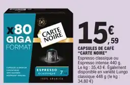 E.Leclerc Express "CARTE NOIRE” Capsules de café offre