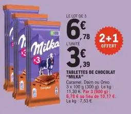 E.Leclerc Express "MILKA" Tablettes de chocolat offre