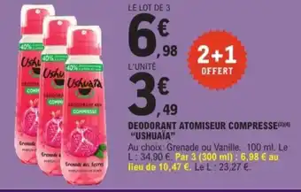 E.Leclerc Express “USHUAÏA” Deodorant atomiseur compresse offre