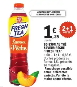 E.Leclerc Express "FRESH TEA" Boisson au thé saveur pêche offre