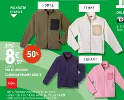 E.Leclerc TISSAIA Cardigan polaire adulte offre