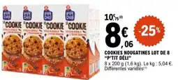 E.Leclerc "P'TIT DÉLI" Cookies nougatines lot de 8 offre