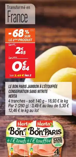 Netto HERTA Le bon paris jambon a l etouffee conservation sans nitrite offre