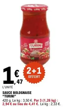 E.Leclerc "TURINI" Sauce bolognaise offre