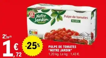 E.Leclerc "NOTRE JARDIN" Pulpe de tomates offre