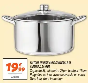 Netto Faitout en inox avec couvercle cuisine & saveur offre