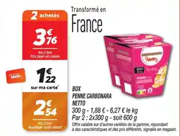 Netto Box penne carbonara netto offre