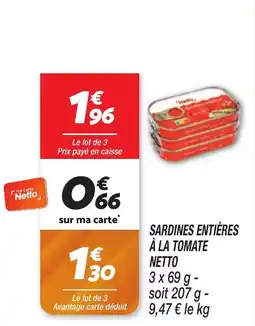 Netto Sardines entieres a la tomate netto offre